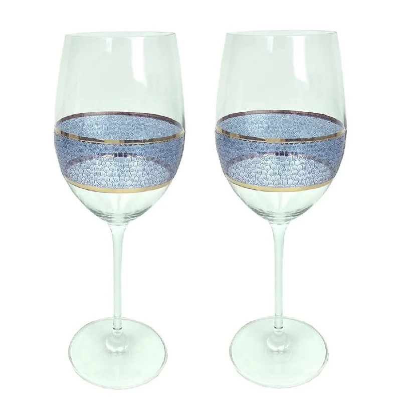 Trendy matte tumblers for coffee-Michael Wainwright Panthera Indigo Wine Glasses, Set of 2