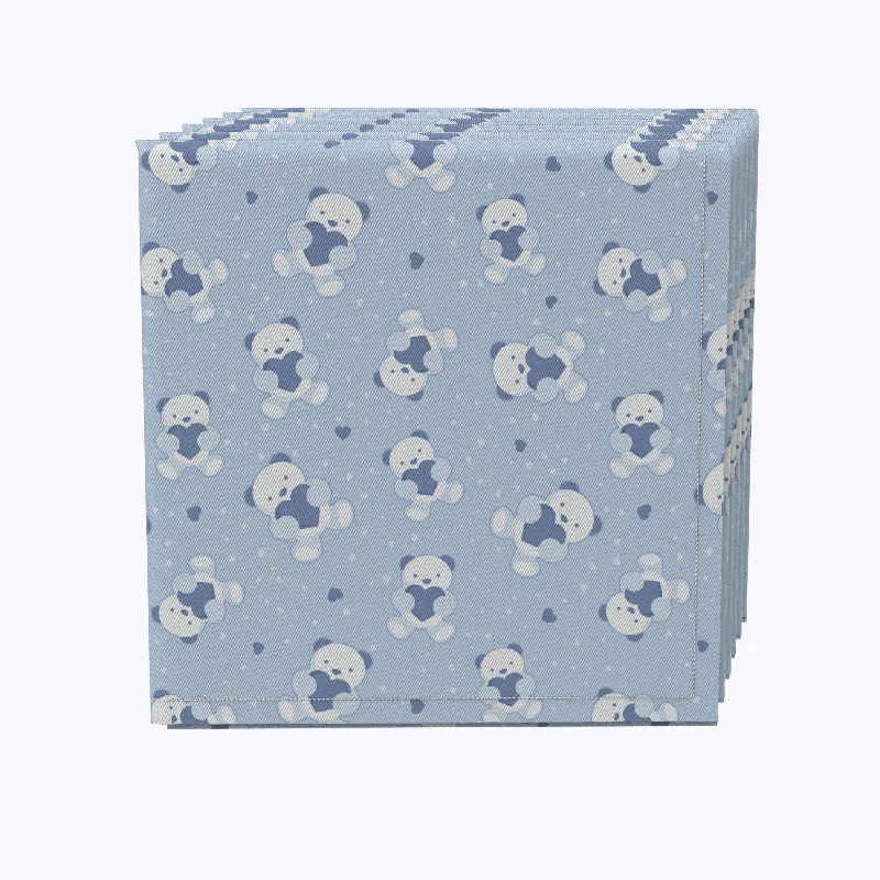 Designer dinner plates with patterns-Blue Teddy Bears Napkins