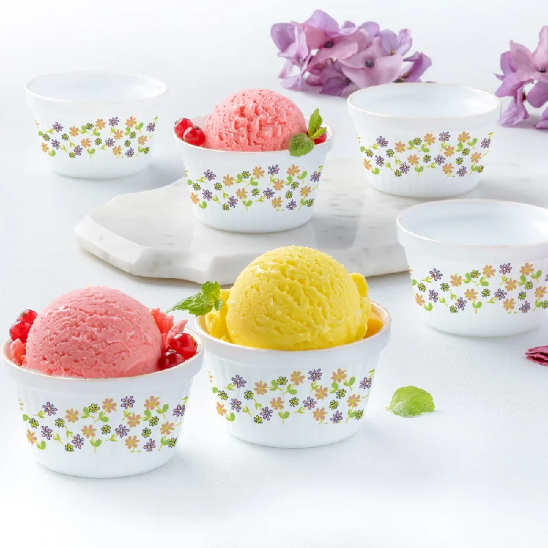 Designer dinnerware with bold designs-Larah by Borosil Delight Ice Cream Bowl Set