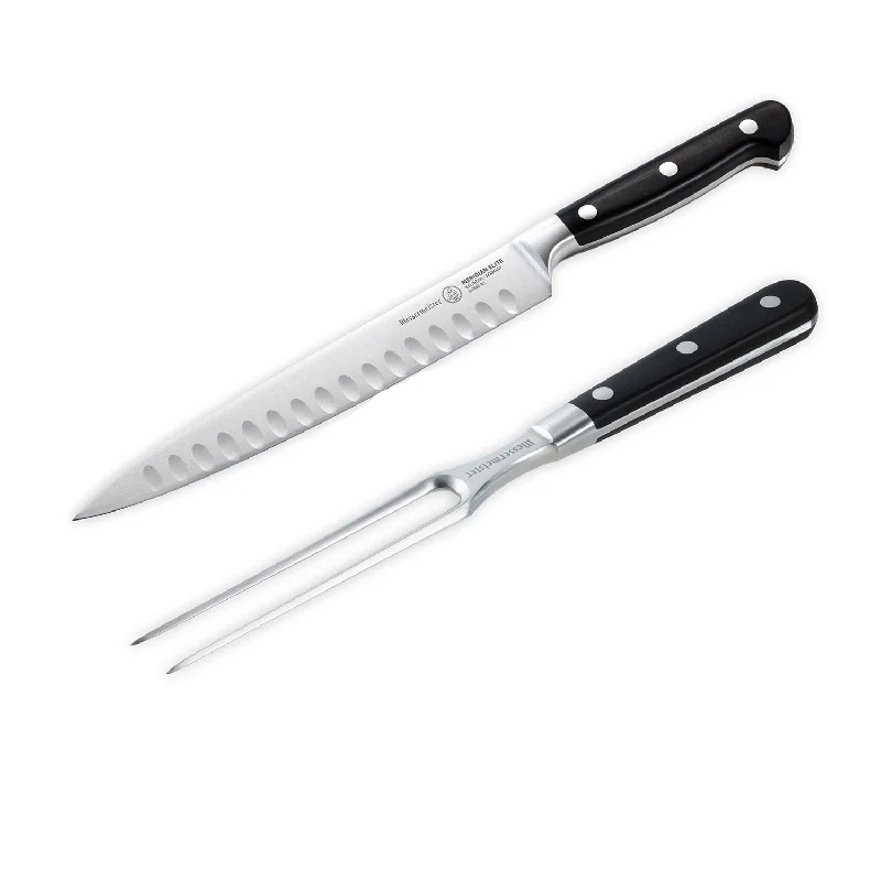 Large capacity salad bowls-Messermeister Meridian Elite Kullenschliff 2 Piece Carving Set