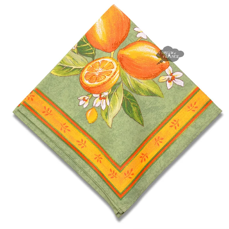 Trendy ombre glass platters-Lemons Green Provence Cotton Napkin by Tissus Toselli