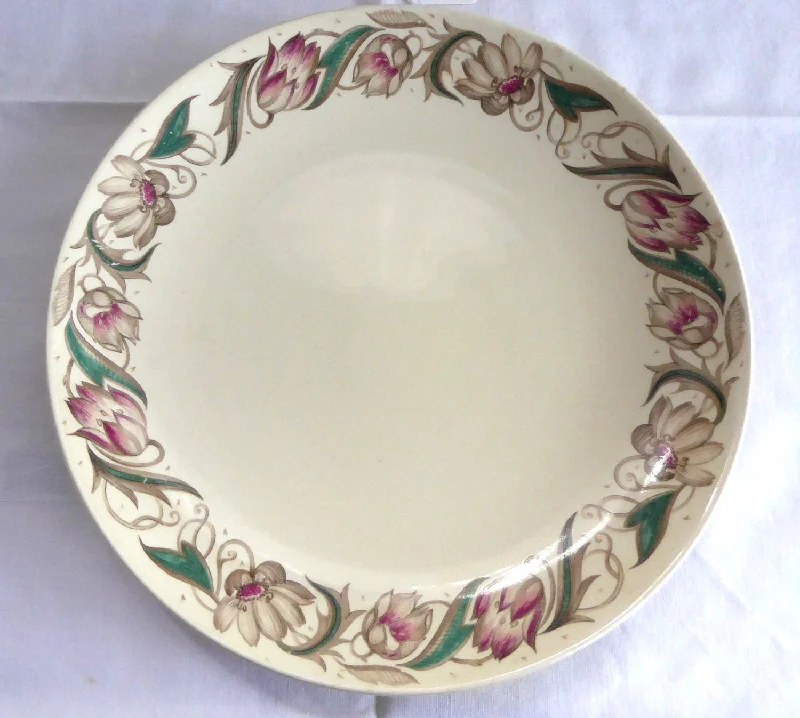 Trendy holographic dinnerware-Vintage 1940s Susie Cooper Endon Smooth Luncheon Plate Retro Tulips 8.75 Inch