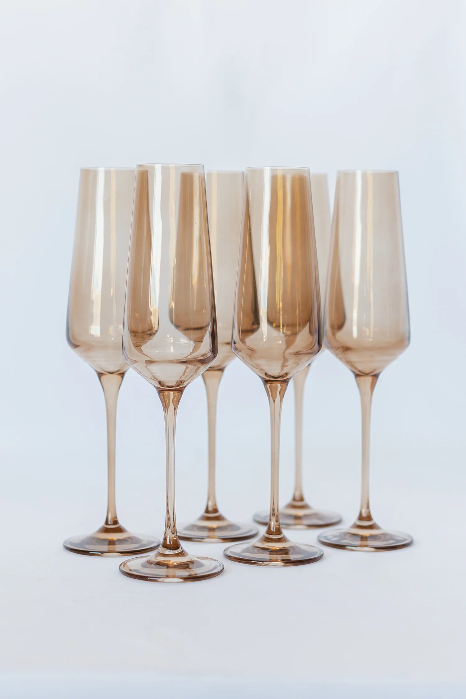 Affordable ceramic tumblers for home-Estelle Colored Champagne Flute - Amber Smoke