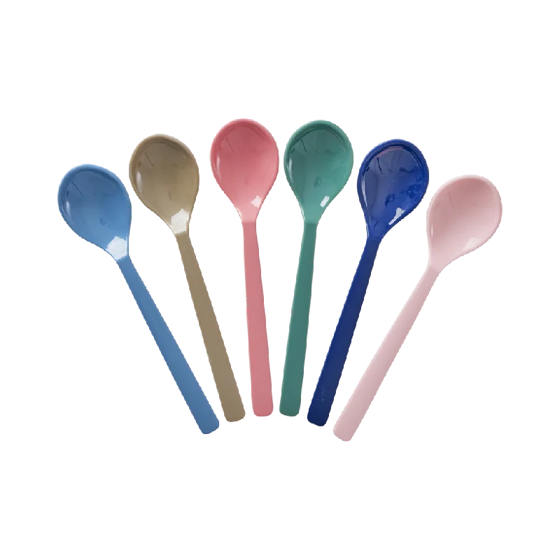 Chic stainless steel serving bowls-Melamine Teaspoon - A New York Minute Set of 6 Spoons