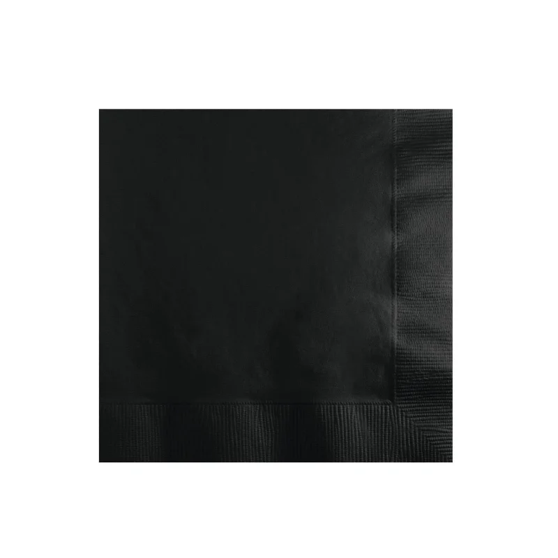 Affordable glass plates for parties-Black Paper Lunch Napkins 20ct