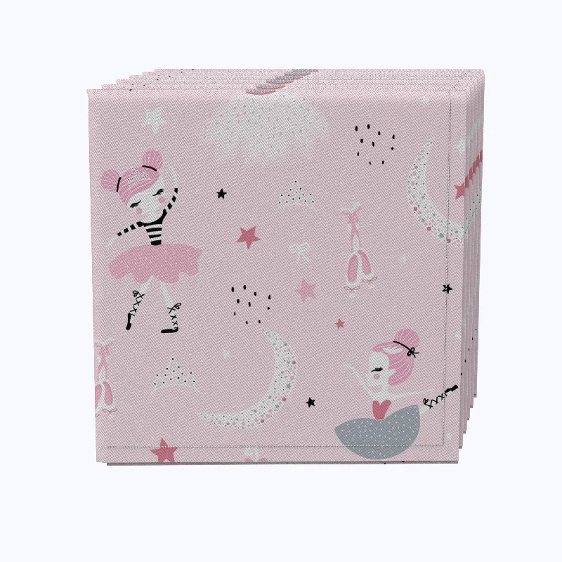 Small ceramic plates for snacks-Pink Ballerina Napkins