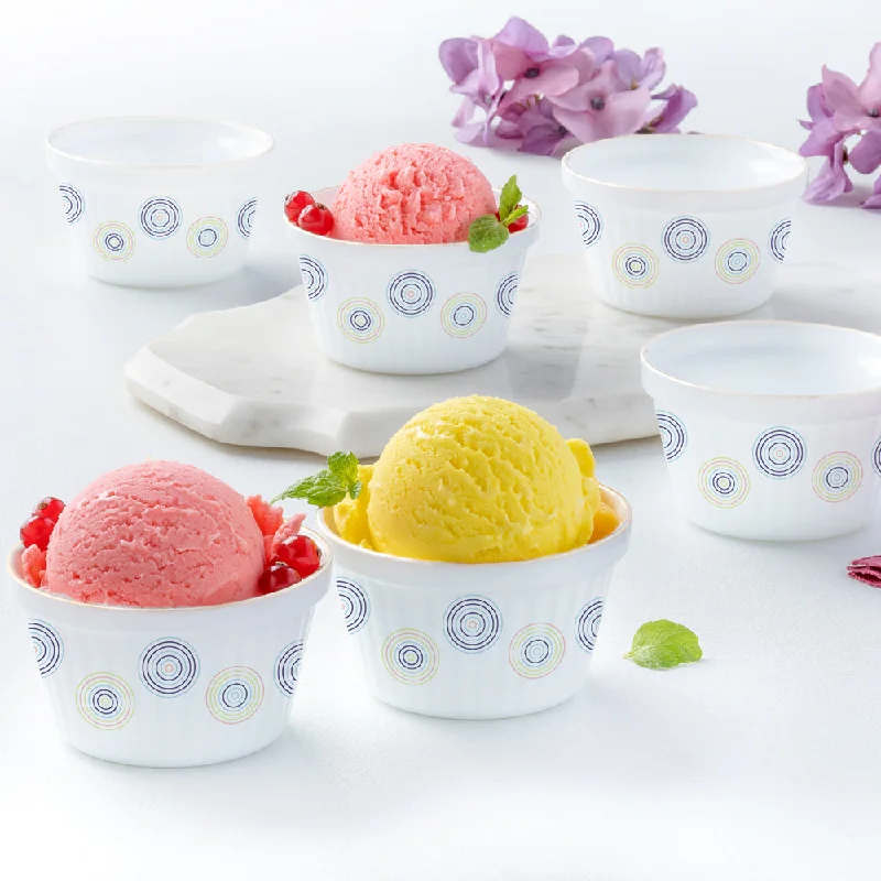 Luxury glass dinnerware for parties-Larah by Borosil Sorbet Ice Cream Bowl Set