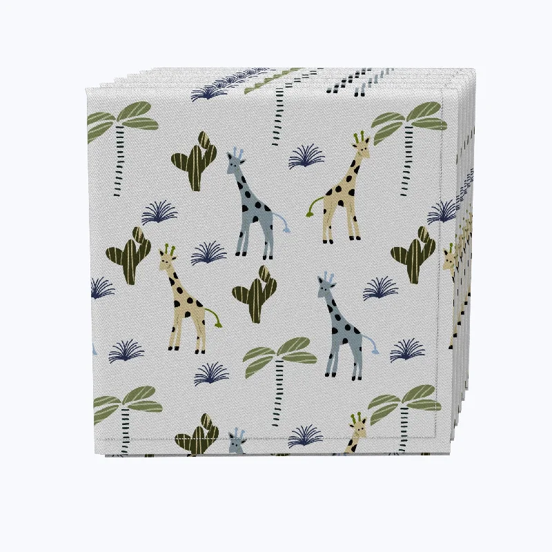 Classic white ceramic plates-Giraffe Wild Life Napkins