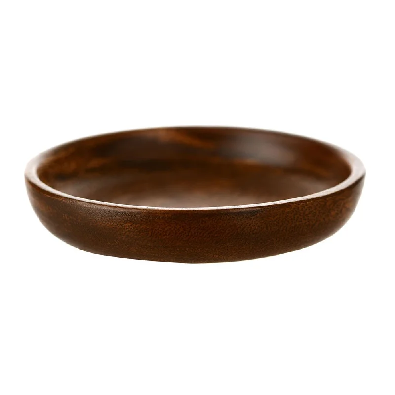 Durable serving bowls for gatherings-Acacia Wood Round Plate 15cm