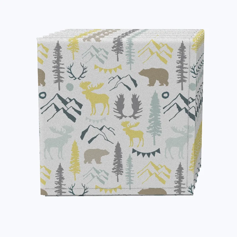 Trendy metallic dinner bowls-Wild in Nature Napkins