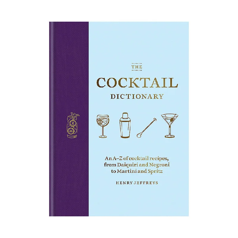 Designer cutlery with wooden handles-Book The Cocktail Dictionary