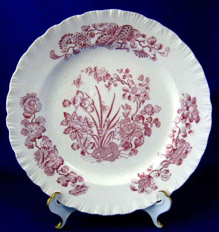 Affordable ceramic plates for home-Wedgwood Plate Mulberry Transfer Floral Queens Ware Lunch Plate 1950s Purple Transfer