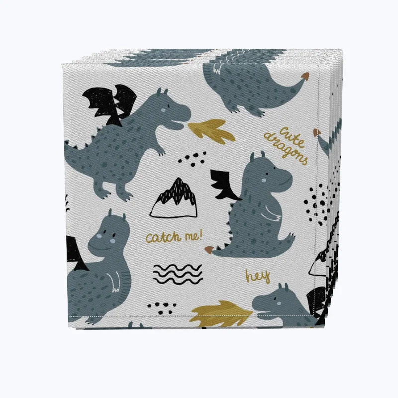 Waterproof dinnerware for camping-Dragons Design Napkins