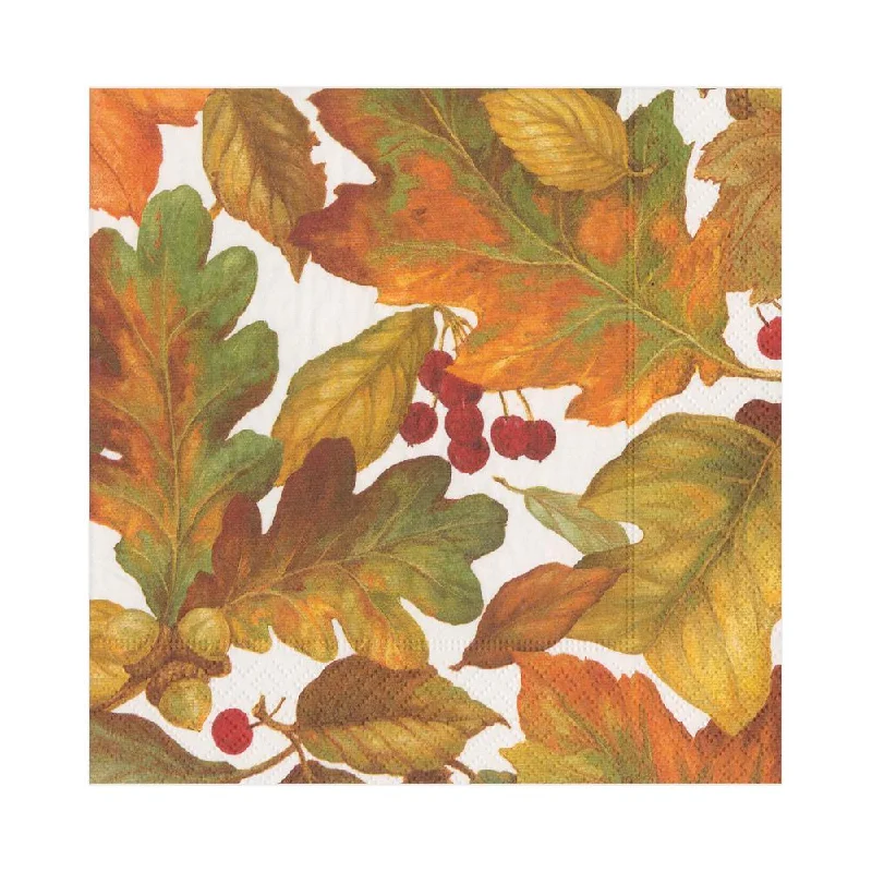 Trendy pastel dinner plates-Caspari Luncheon Napkins: Autumn Leaves II