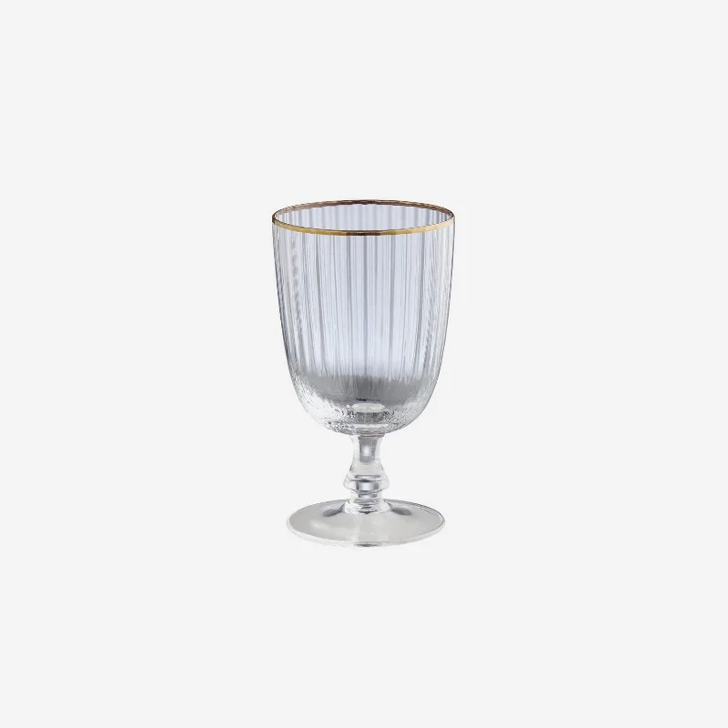 Elegant teacups with floral designs-Filo Oro White Wine Glass