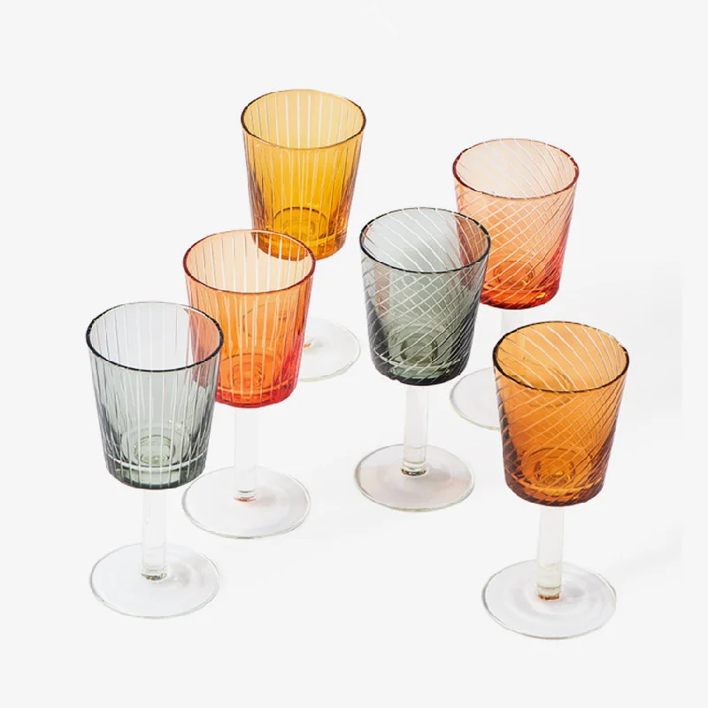 Affordable ceramic tumblers for home-Polspotten | Liberty Wine Glasses Multi Color (Set of 6)