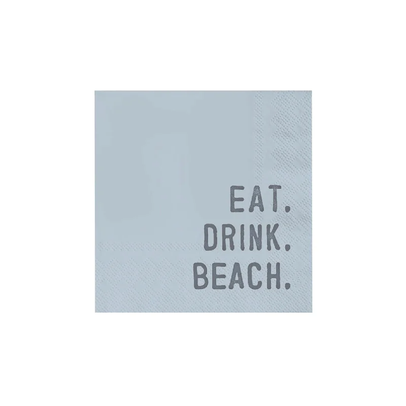 Affordable dinnerware sets for families-Eat. Drink. Beach. Dessert Napkins 20ct