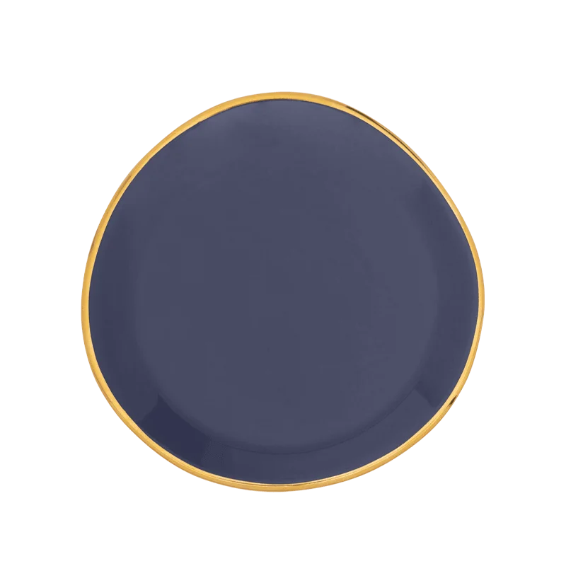 Eco-friendly bamboo plates for picnics-Good Morning plate Ø9 cm - Purple Blue