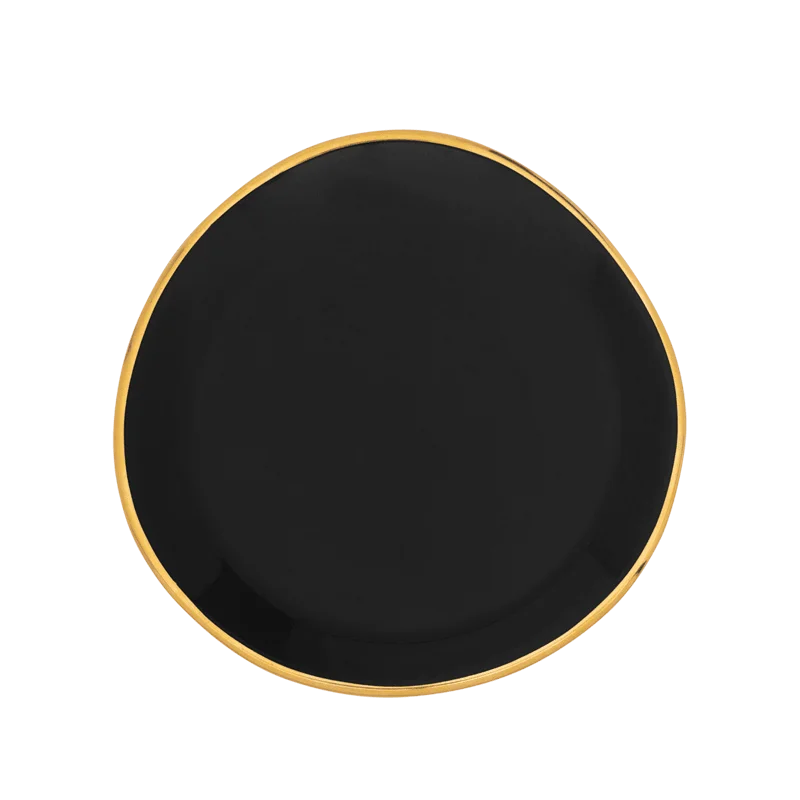 Casual glass platters for daily use-Good Morning plate Ø9 cm - Black