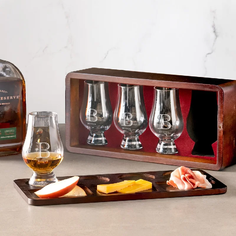 Reusable plastic cups with lids-Stanton Custom Whiskey Tasting Set with Glencairn Glasses