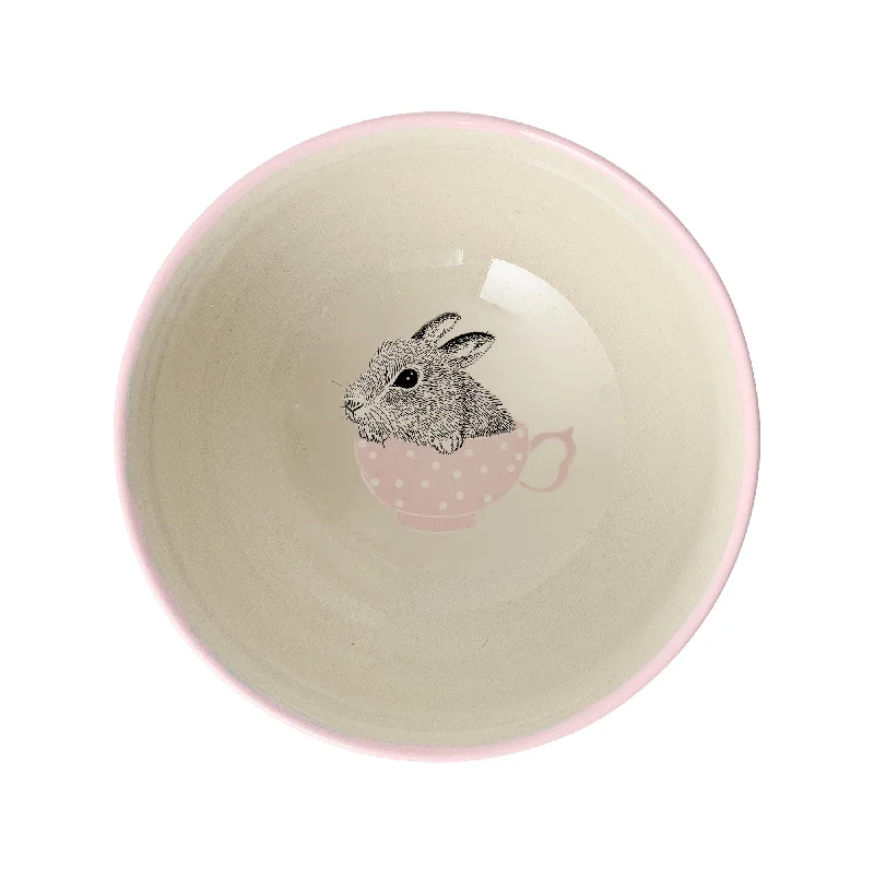 Soft-touch plastic dishes for kids-Bloomingville Nanna Offwhite with Mavue Bowl