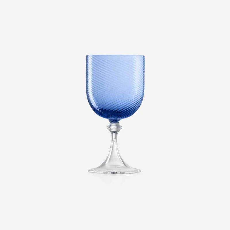 Large capacity water tumblers-Torse White Wine Glass Blue