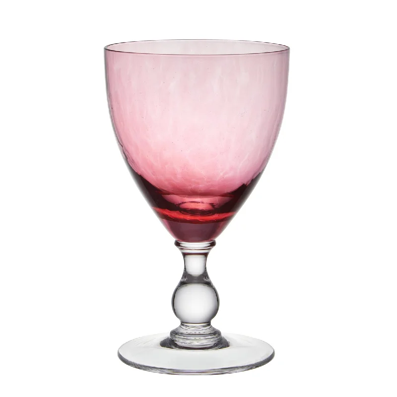 Designer glass cups with patterns-Jewel Wine Glass Large Pink Sapphire