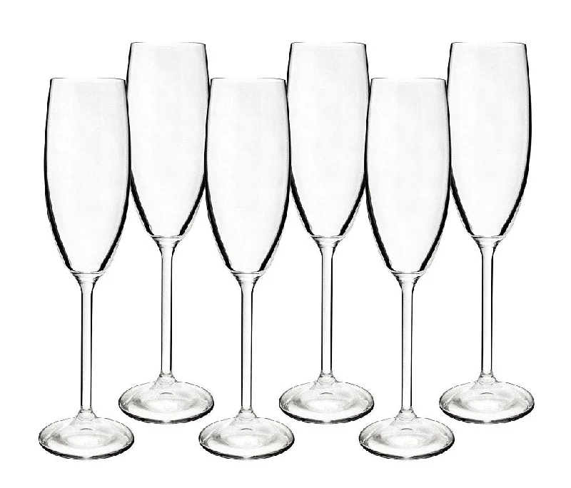 Affordable ceramic tumblers for home-Bohemia Maxima Flutes Set/6 220ml