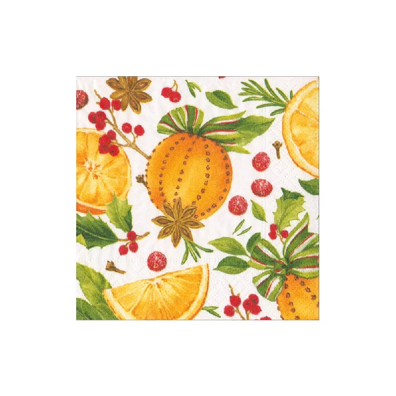 Colorful ceramic plates for kids-Caspari Cocktail Napkins: Orange Spice