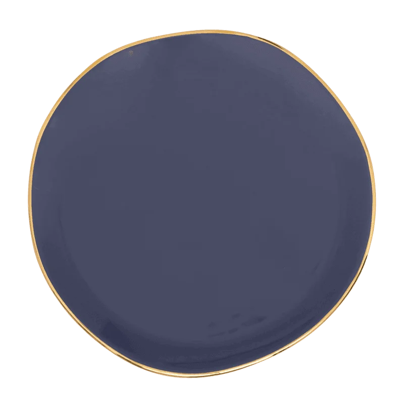 Small ceramic plates for snacks-Good Morning plate Ø17 cm - Purple Blue