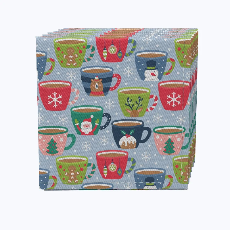 Soft plastic dishes for outdoor use-Holiday Hot Cocoa Mugs Napkins