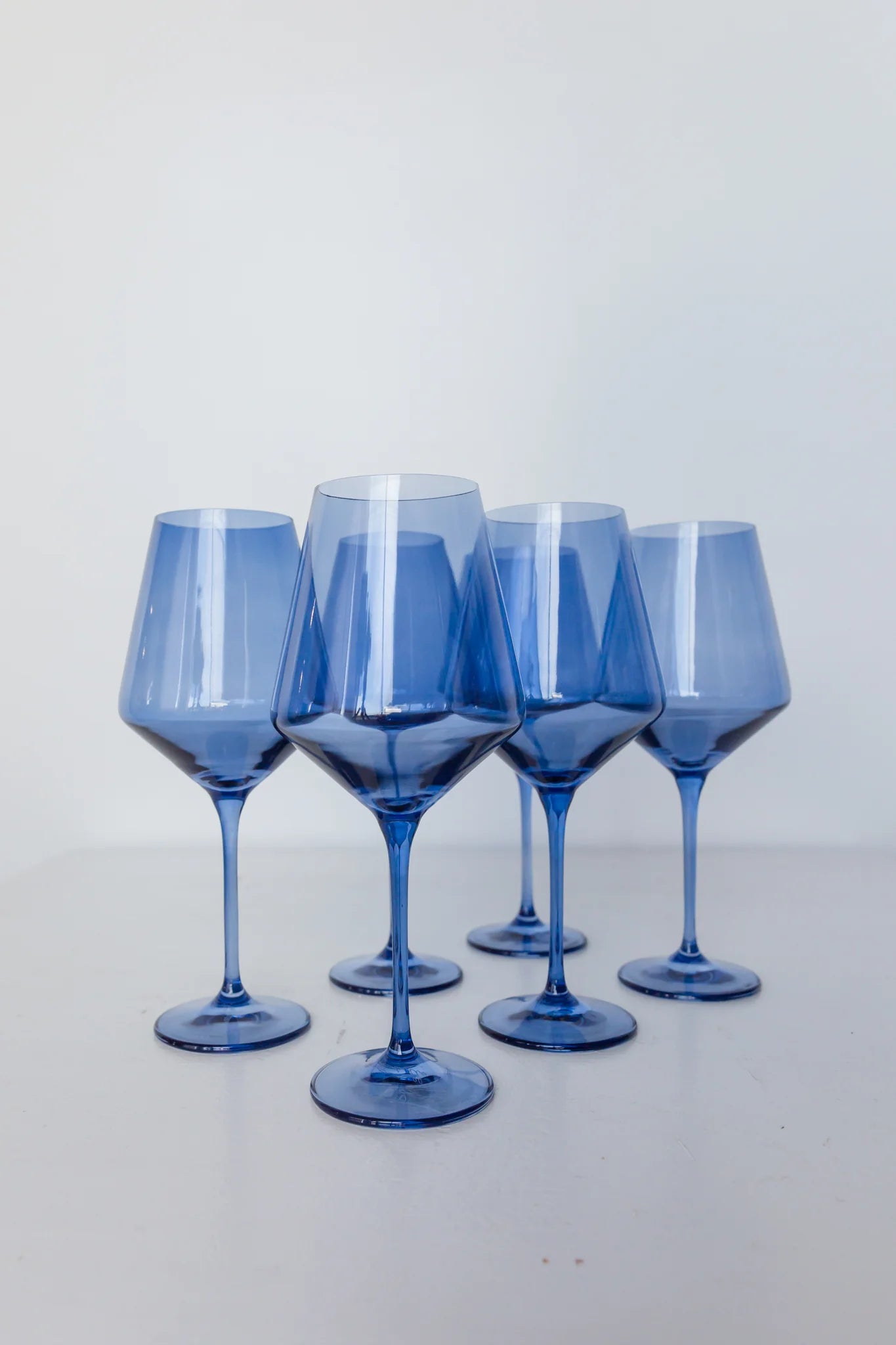 Affordable ceramic mugs for daily use-Estelle Colored Wine Glasses- Cobalt Blue