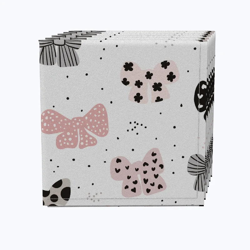 Trendy pastel dinner plates-Patterned Bows Napkins