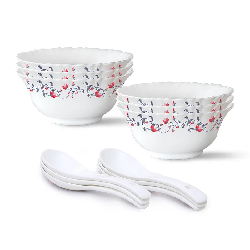 Trendy floral plates for women-Larah by Borosil Pentas Soup Bowl Set