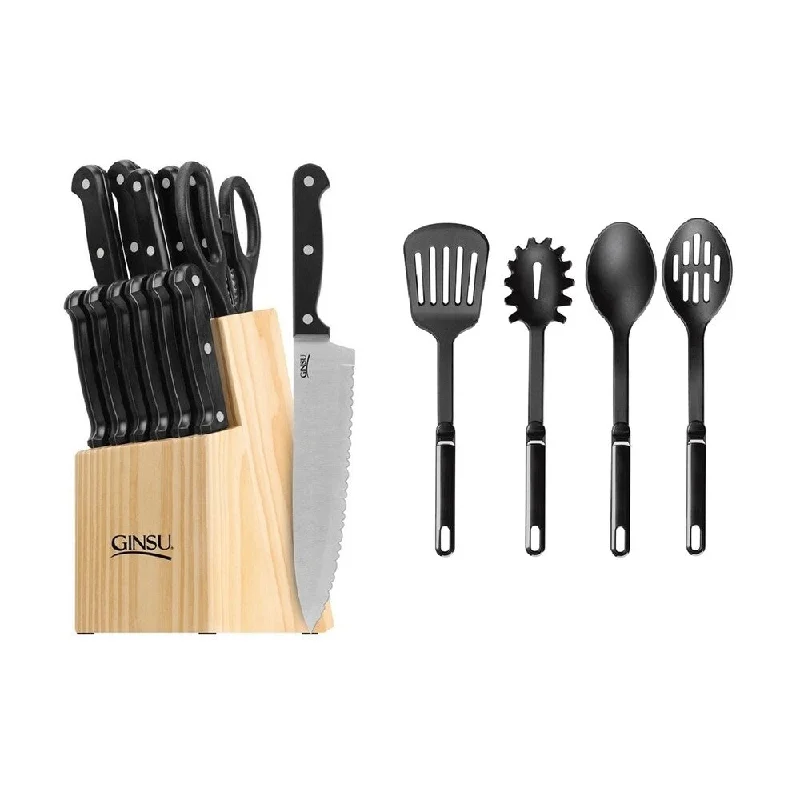 Stylish cutlery sets for modern kitchens-Essential Series 14-piece Block Set With Utensils