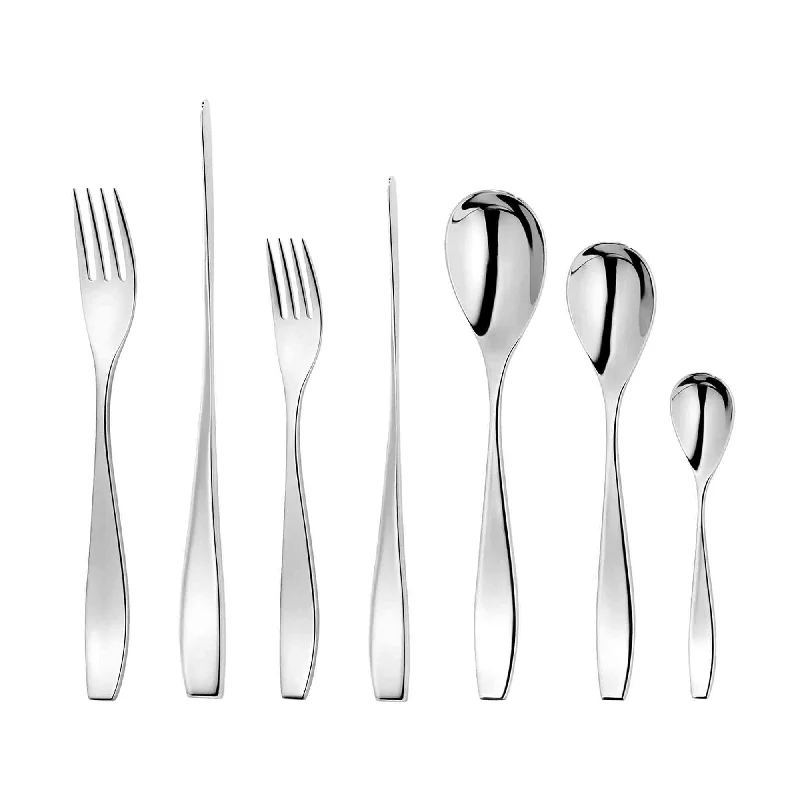 Designer porcelain trays with handles-Vista Bright Cutlery Set, 56 Piece for 8 People