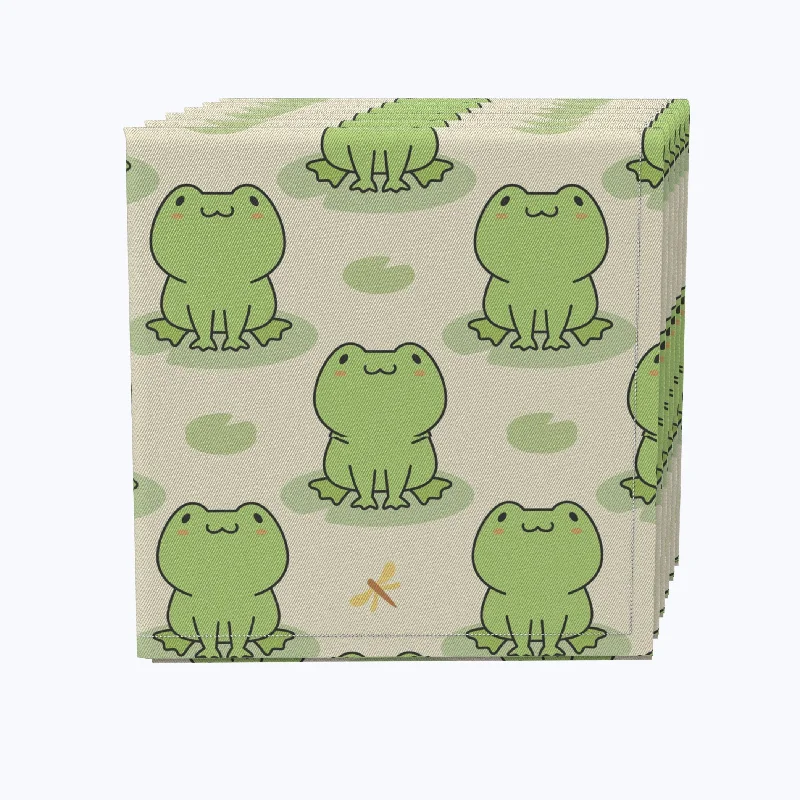 Minimalist ceramic bowls for home-Frog Illustration Napkins