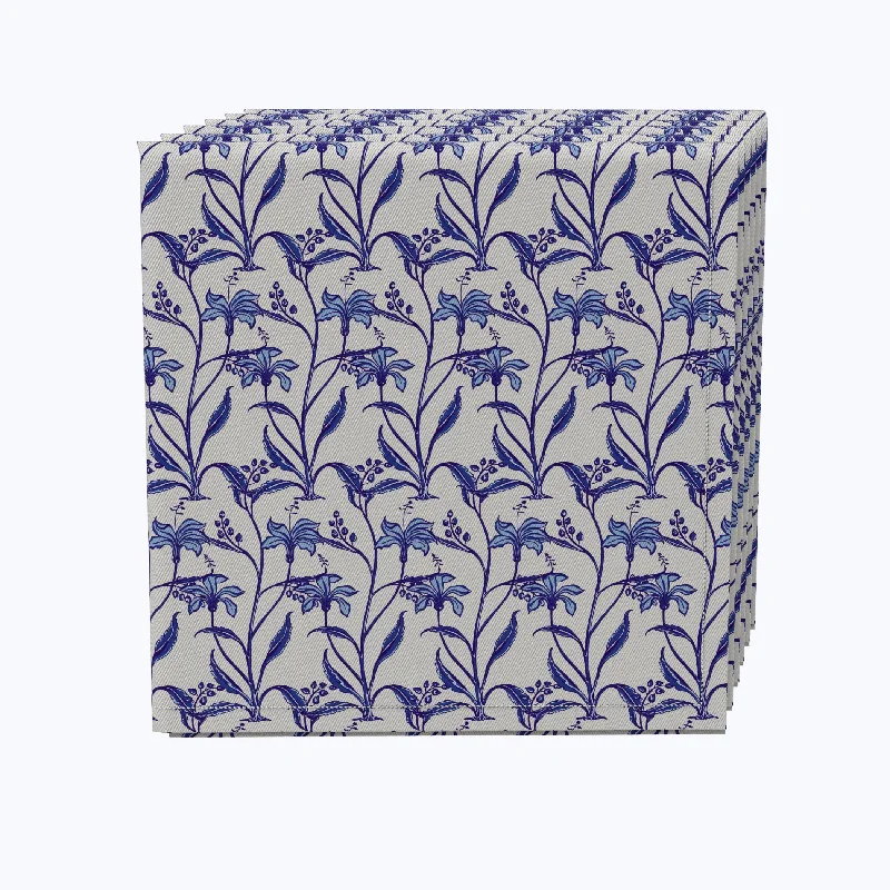 Multi-use dinnerware for casual dining-Lilies in Blue Hues Napkins