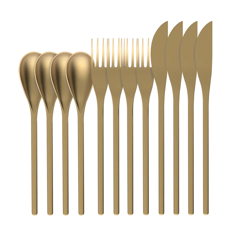 Trendy ombre glass platters-12pc Cutlery Set - Western