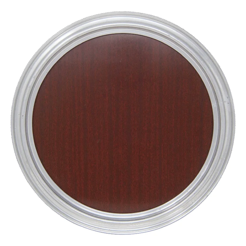 Large stainless steel serving trays-Brown Formica Round Tray