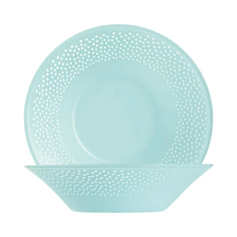 Durable melamine dishes for kids-Luminarc Bulla Turquoise 7.1" Glass Serving Salad Bowl