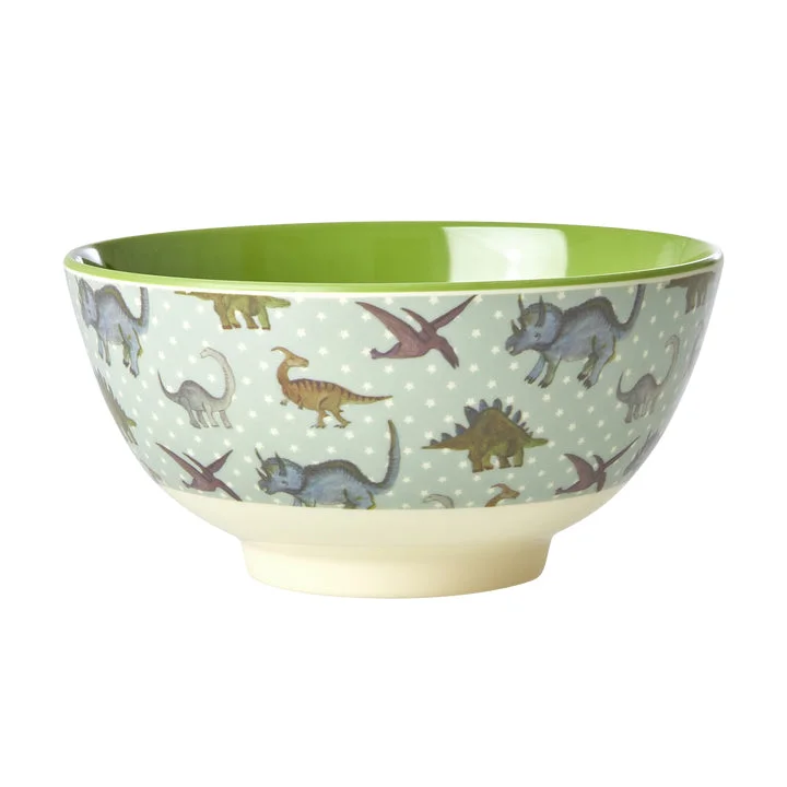 Mini dinner plates for small portions-Rice DK Melamine Bowl with New Dino Print - Medium - 700ml