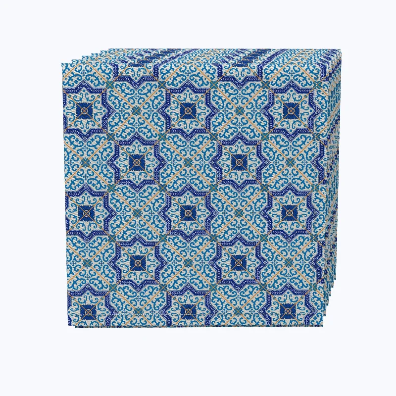 Soft-touch ceramic dishes for home-Moroccan Blue Tile Design Napkins