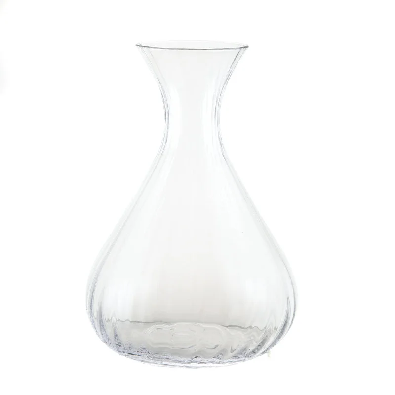 Chic ceramic platters with designs-Ribbed Glass Decanter 1L