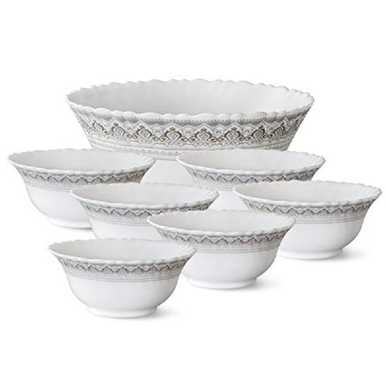 Luxury glass dinnerware for parties-Larah by Borosil Classic Pudding Set