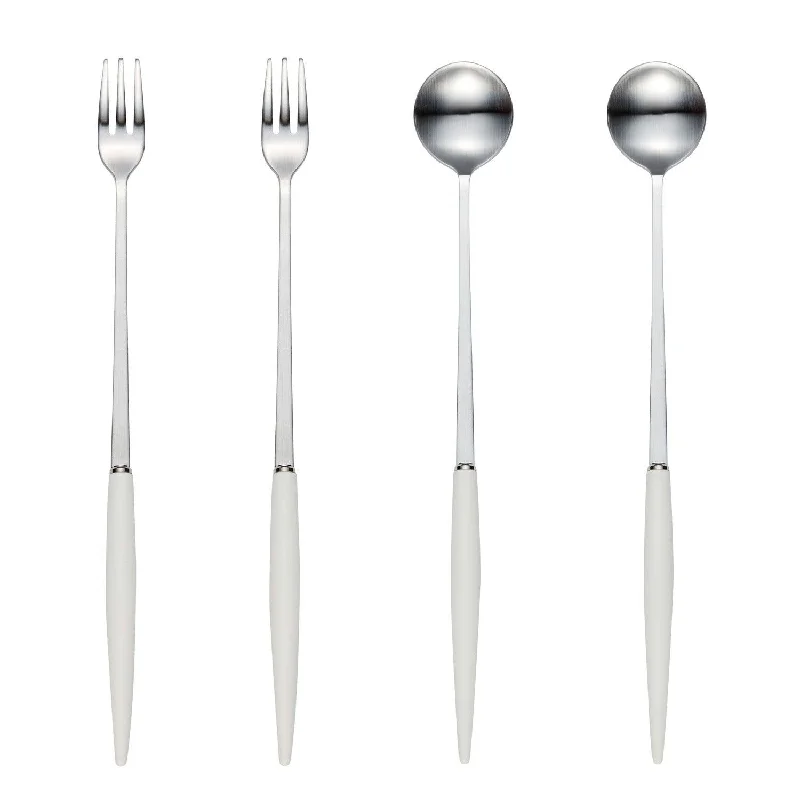 Luxury dinnerware sets for guests-[Bogen] Eiffel Satin 2 Long  Spoon and 2 Long Fork