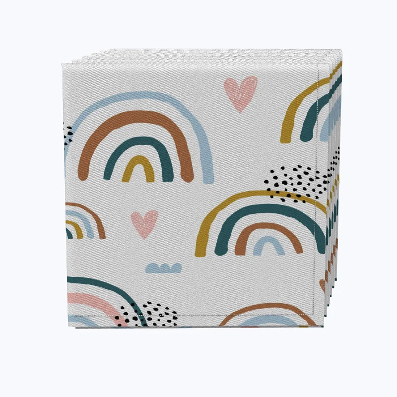 Lightweight aluminum trays for parties-Rainbows & Hearts Napkins