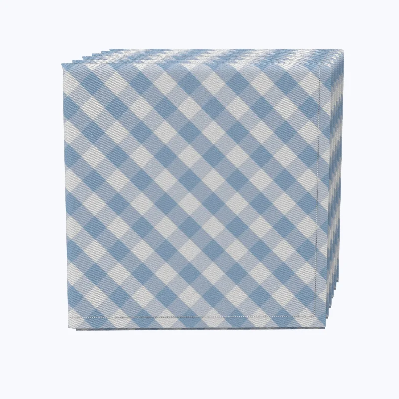 Colorful ceramic plates for kids-Pastel Blue Cross Weave Gingham Napkins