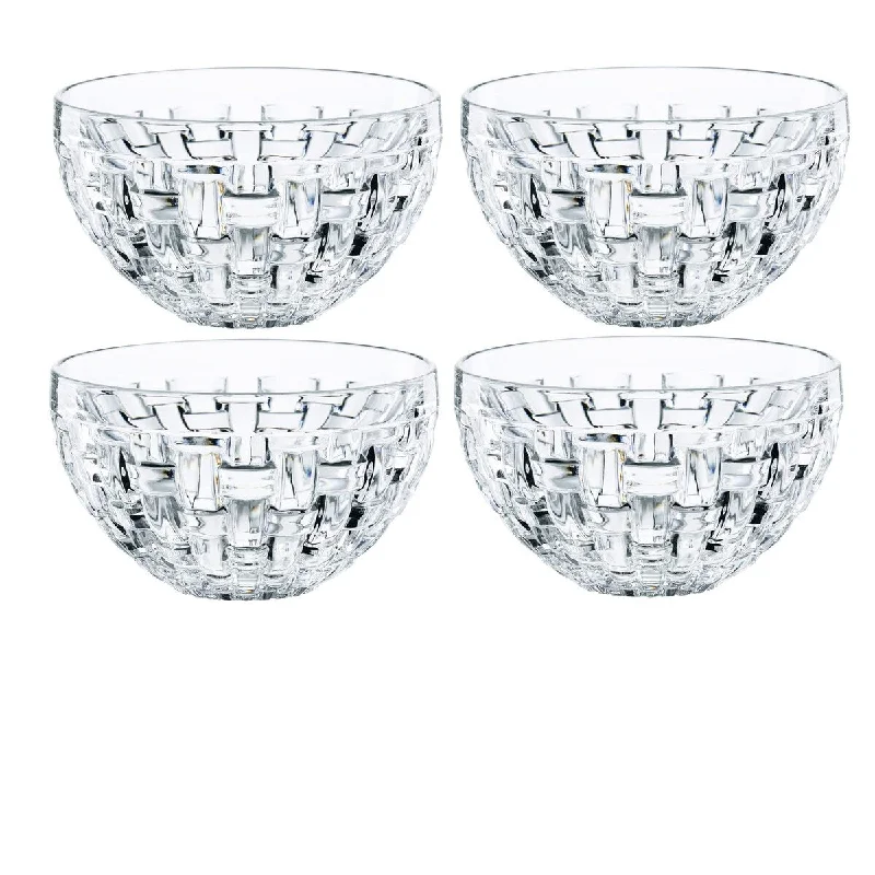 Reusable silicone trays for baking-Nachtmann Set of 4 Bossa Nova Round Crystal Dip Bowls - 3.5 inches