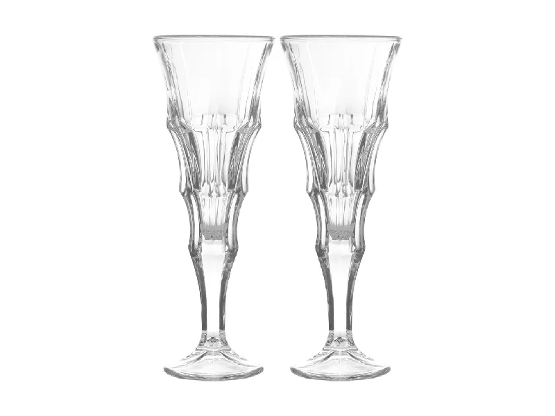 Eco-friendly bamboo cups for travel-Maxwell & Williams Cocktail & Co Mixologist Champagne Flute 180ML Set of 2 Linear Gift Boxe